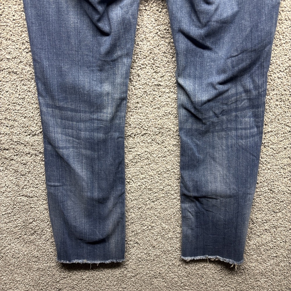 Rock Revival Jen Straight Leg Jeans Rhinestone‎ Distressed Frayed Size 28(30x28) - Picture 2 of 16